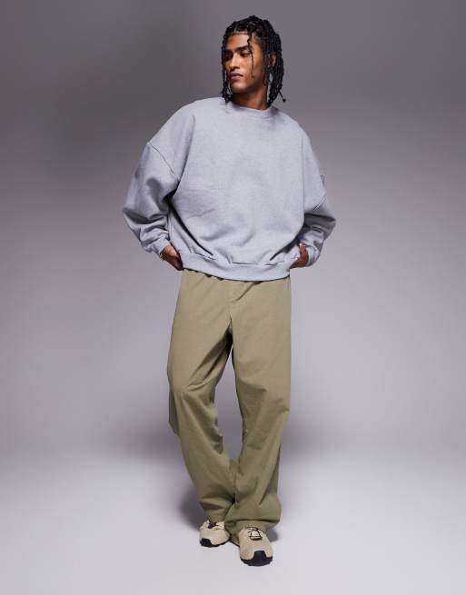 ASOS DESIGN - Sweat ultra oversize en tissu épais 400 g/m² de qualité supérieure - Gris chiné, 3 de 4