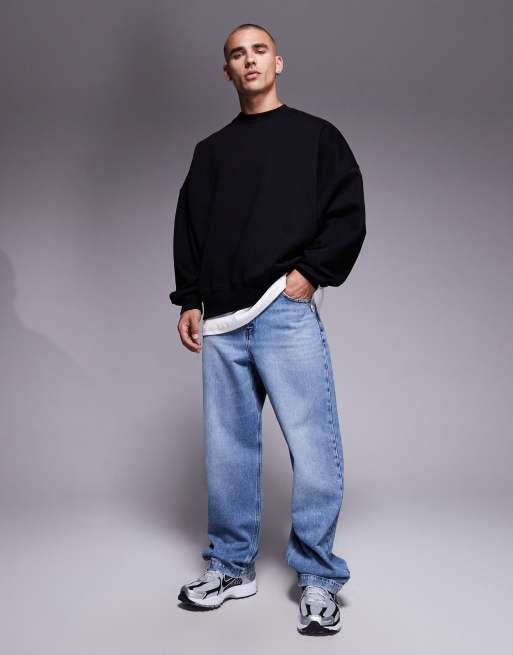 ASOS DESIGN - Sweat ultra oversize en tissu épais 400 g/m² de qualité supérieure - Noir, 2 de 5