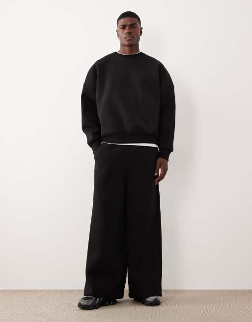 ASOS DESIGN - Sweat ultra oversize en tissu imitation néoprène épais - Noir, 2 de 5