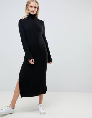 plain black jumper dress