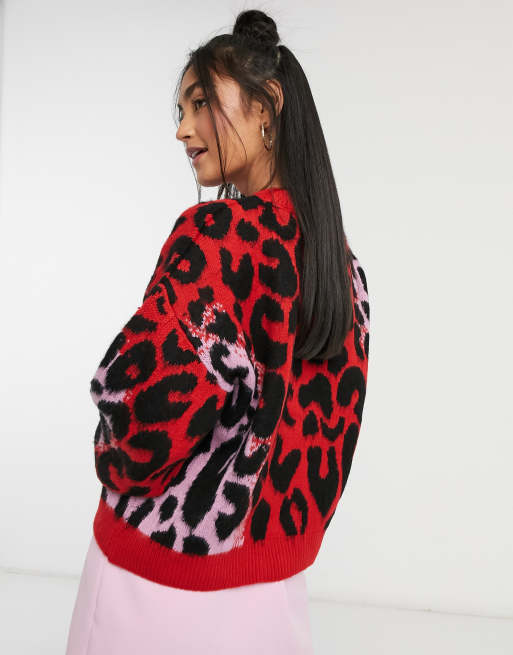 Asos hot sale leopard sweater