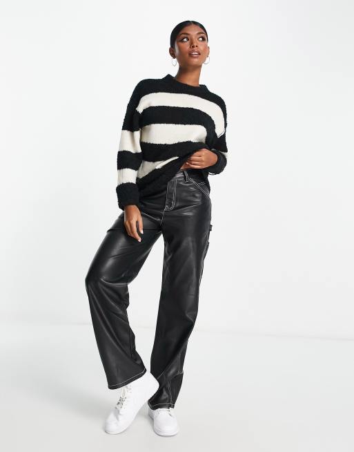 ASOS Design Sweater in Mixed Yarn Stripe