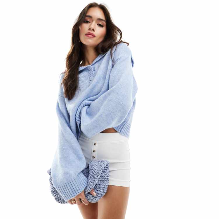 売れ筋商品|||クローズド ニット&セーター レディース アウター CREW NECK WIDE SLEEVE - Jumper - light sky blue セール】 【洗える】CASHMERE BLEND タートルネック ニット