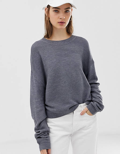 ASOS DESIGN sweater with ripple stitch detail