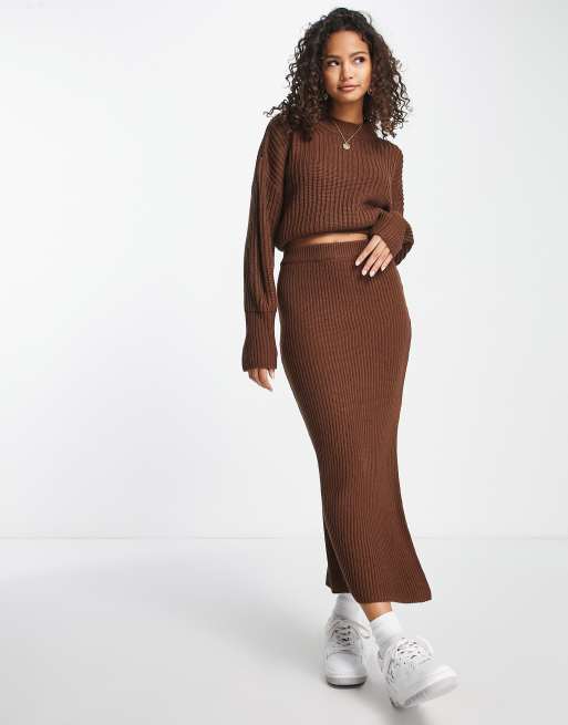ASOS DESIGN sweater with tie back detail in brown - part of a set, 2 of 4