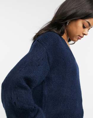 v neck navy cardigan