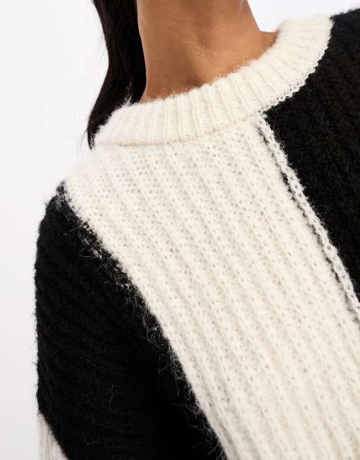 ASOS Design Sweater in Mixed Yarn Stripe