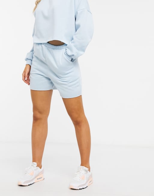 ASOS DESIGN - Sweatershort co-ord set in dezelfde kleur in oudblauw
