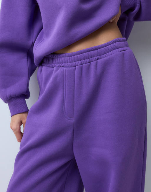 ASOS DESIGN sweatjogger met wijde pijpen als co-ord in paars, 2 van 5