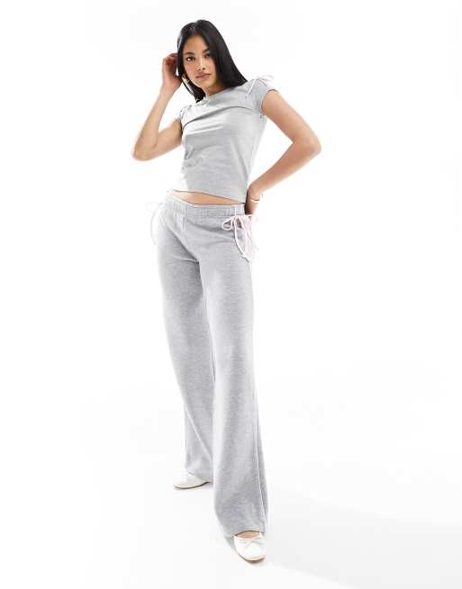 Contrast Bootcut Sweatpant Grey - XS