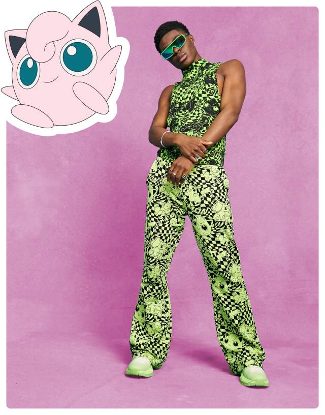 ASOS DESIGN sweatpants with Pokemon all over prints