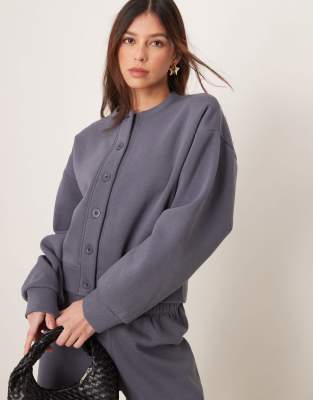 Asos Design Wide Leg Sweatpants In Charcoal - Part Of A Set-gray