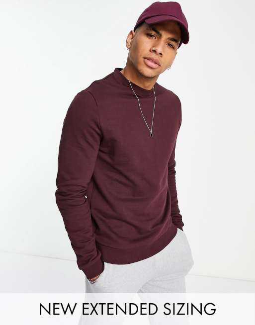 ASOS DESIGN - Sweatshirt i bordeaux - RED