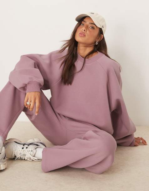 ASOS DESIGN – Sweatshirt in Altrosa mit Ballonärmeln, Kombiteil - view 1