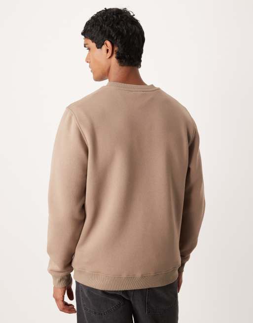 ASOS DESIGN – Sweatshirt in Beige mit Brust-Print , 3 von 5