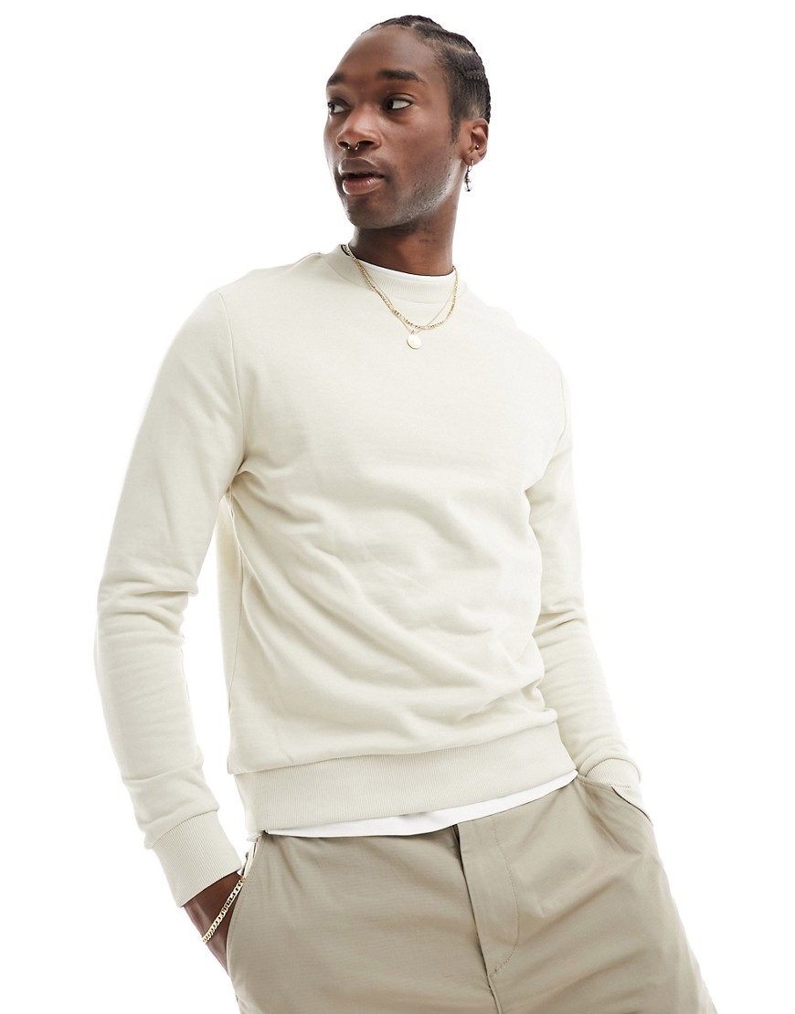Asos Design Sweatshirt In Beige-neutral