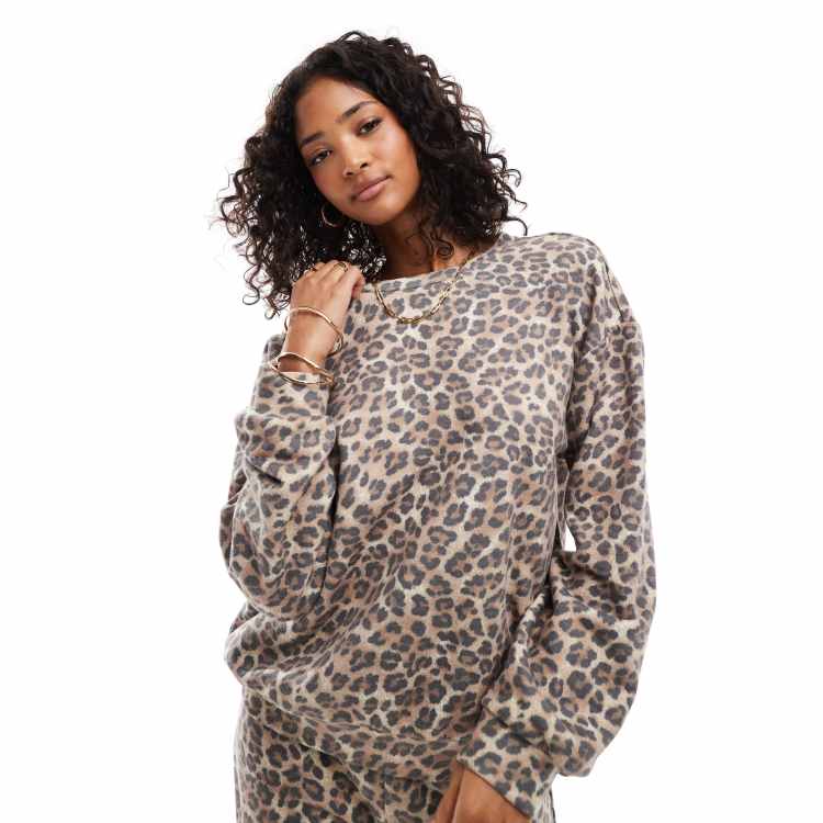 Leo Print Pullover Damen Leo Print Sweatshirt Für Damen Von