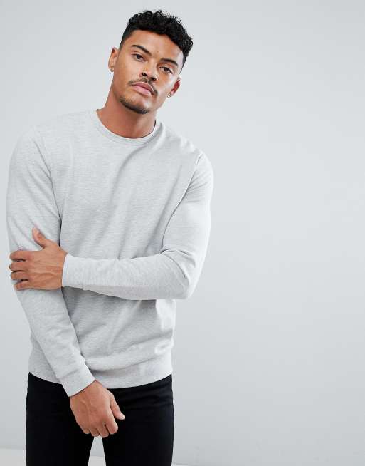 ASOS DESIGN - Sweatshirt in gemêleerd grijs