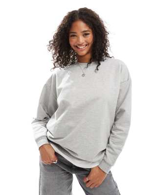 ASOS DESIGN - Sweatshirt in Grau meliert mit regulärer Passform