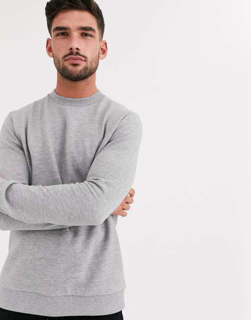 ASOS DESIGN sweatshirt in gray marl | ASOS