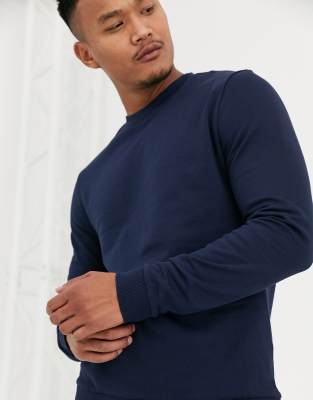 ASOS DESIGN sweatshirt in navy - NAVY | ASOS