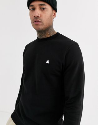 ASOS DESIGN - Sweatshirt in zwart met driehoek