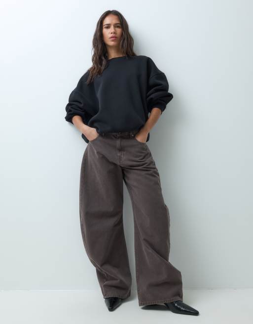 ASOS DESIGN sweatshirt med fransdetalj i svart, 3 av 5