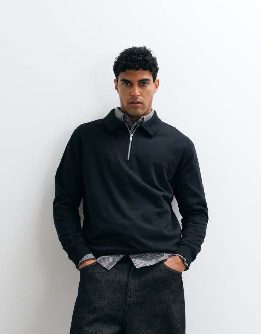 ASOS DESIGN sweatshirt med kvart lynlås i sort, 2 af 5