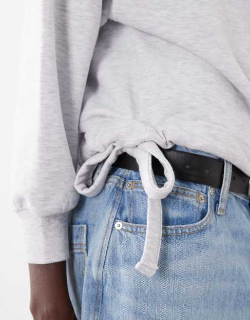 ASOS DESIGN sweatshirt med sænkede skuldre i gråmeleret, 3 af 4