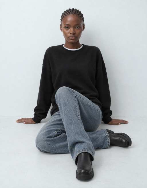 ASOS DESIGN sweatshirt met franjes in zwart, 9 van 10