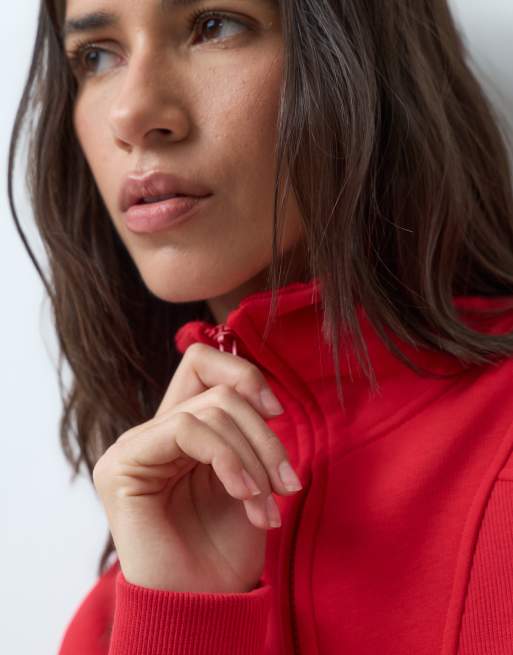 ASOS DESIGN sweatshirt met naaddetail en aansluitende pasvorm in rood, 4 van 5