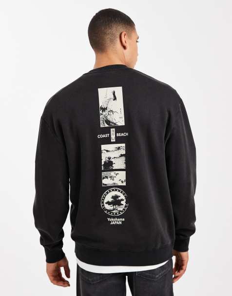 ASOS DESIGN - Sweatshirt met print in zwart - view 1