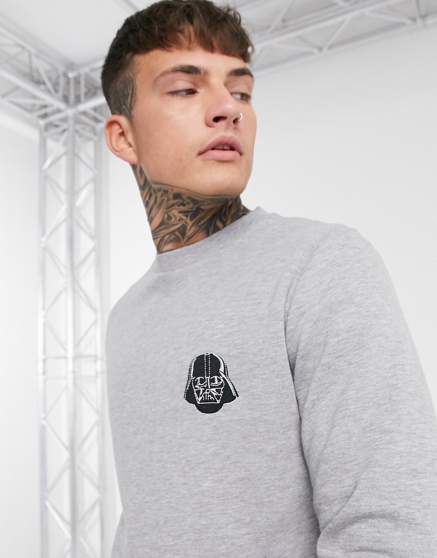 ASOS DESIGN - Sweatshirt met Star Wars-applicatie in grijs