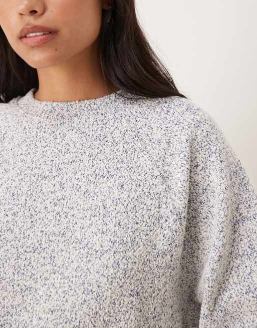 ASOS DESIGN - Sweatshirt met strik aan de zoom in gevlekt blauw, 2 van 4