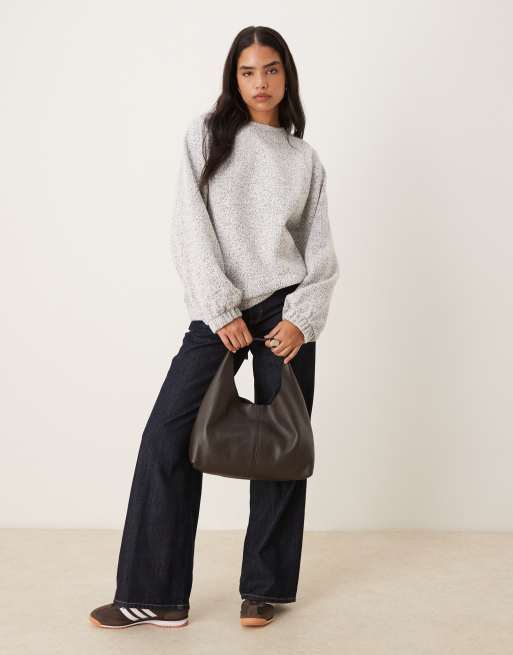 ASOS DESIGN - Sweatshirt met strik aan de zoom in gevlekt blauw, 4 van 4