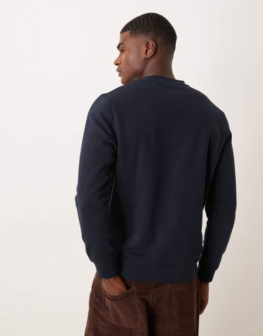 ASOS DESIGN - Sweatshirt met tekstprint in marineblauw, 3 van 5