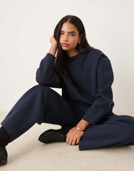 ASOS DESIGN - Co-ord set set van premium zware stof in marineblauw, 3 van 5