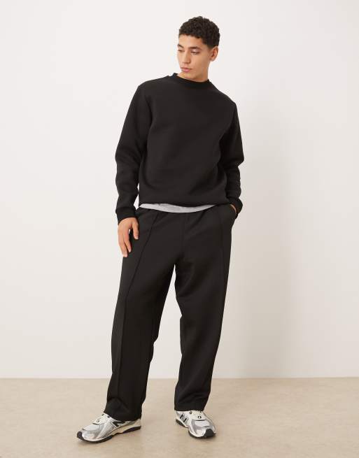 ASOS DESIGN - Sweatshirt van stof in scubastijl in zwart, 2 van 5