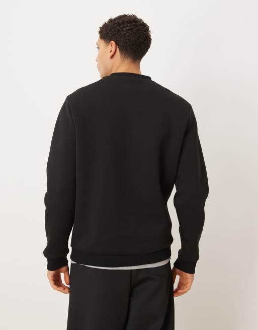 ASOS DESIGN - Sweatshirt van stof in scubastijl in zwart, 3 van 5