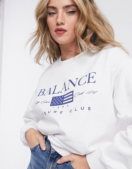 ASOS DESIGN sweatshirt with leisure club print