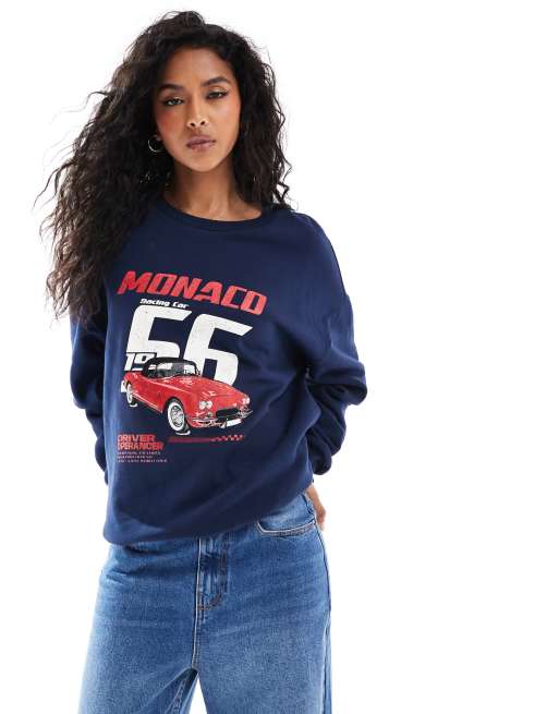 Asos navy sweatshirt hotsell