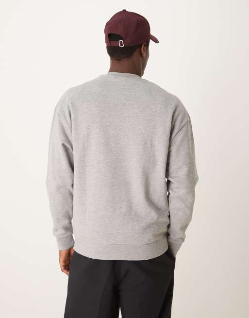 ASOS DESIGN  sweatshirt with chest print in grey marl