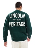 [ASOS DESIGN] ASOS DESIGN sweatshirt with collegiate city print in dark green L Pine grove