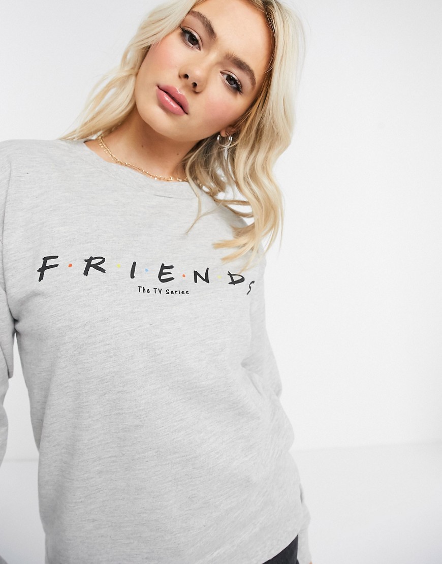 ASOS DESIGN - Sweatshirt with Friends-motief-Grijs