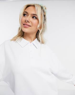 asos design sweatshirt with polo neck