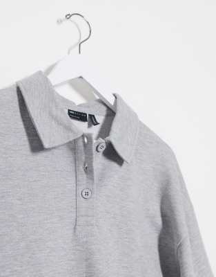 asos design sweatshirt with polo neck