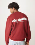 [ASOS DESIGN] ASOS DESIGN sweatshirt with print in burgundy-Red S Syrah