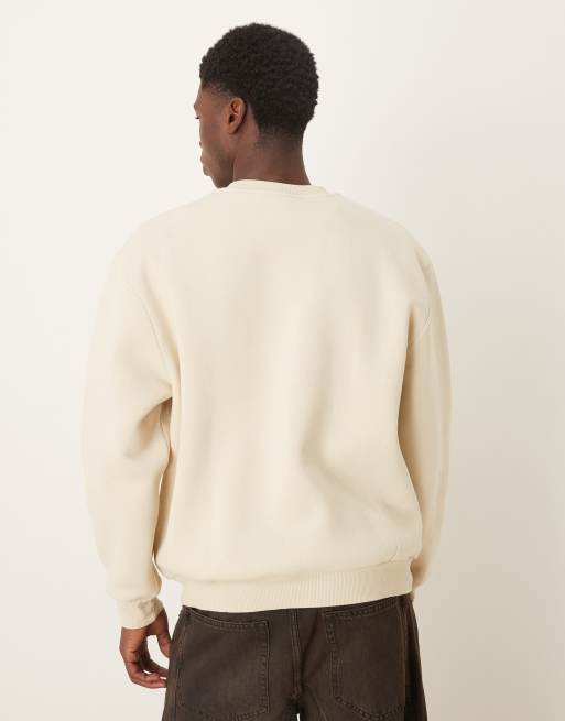 ASOS DESIGN sweatshirt with text print in beige, 3 of 5