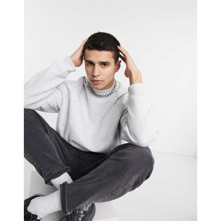 Asos design sweatshirt sales with polo neck