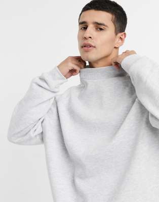 asos design sweatshirt with polo neck